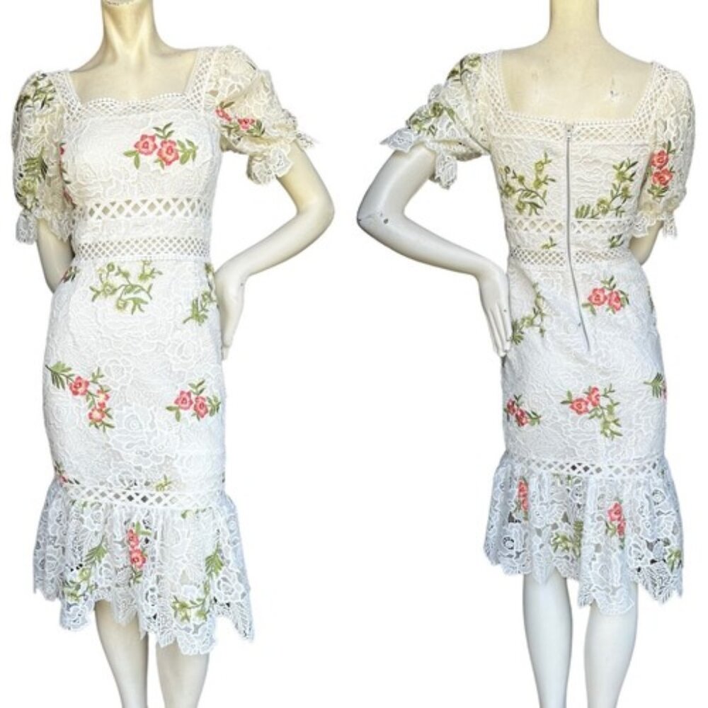 Saylor Floral Crochet Dress